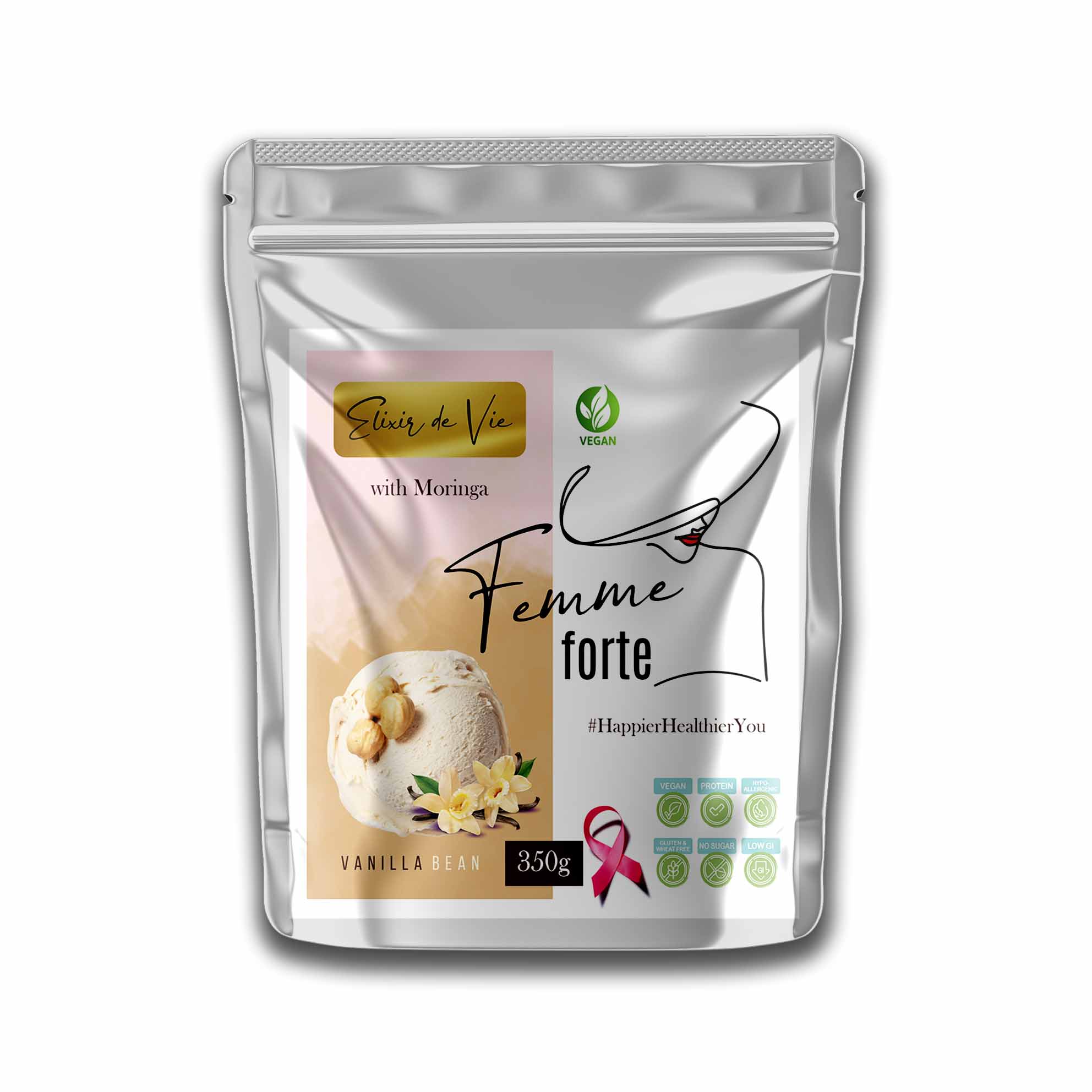 Femme Forte Vanilla Bean Vegan Packaging Mockup JPG
